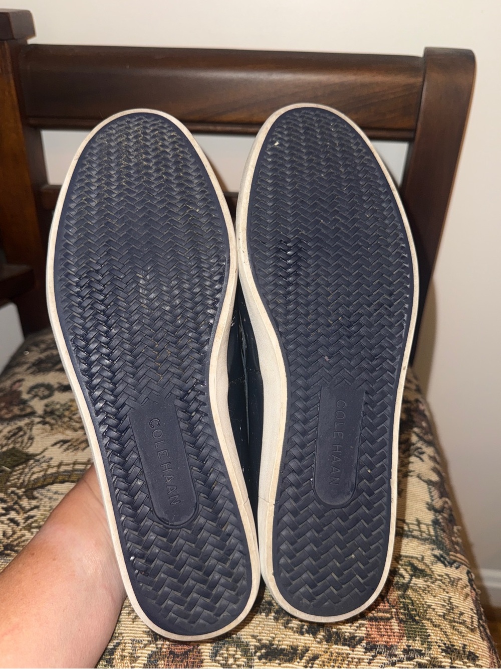 Cole Haan Nantucket Camp Moccasins Navy Patent Leather Boat Shoes Women’s 7.5B - Picture 12 of 12